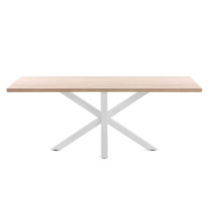 LAFORMA Argo spisebord, rektangulær - natur melamin og hvid stål (160x100)