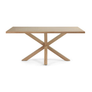 LAFORMA Argo spisebord, rektangulær - natur melamin og natur stål med træeffekt (180x100)