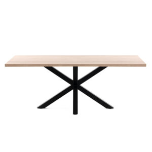 LAFORMA Argo spisebord, rektangulær - natur melamin og sort stål (180x100)
