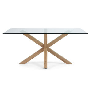 LAFORMA Arya spisebord - klar glas og natur stål (160x90)
