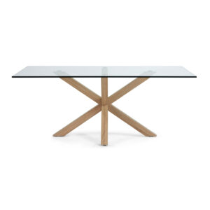 LAFORMA Arya spisebord - klar glas og natur stål (200x100)