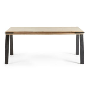 LAFORMA Disset spisebord - natur akacietræ og sort stål (160x90)