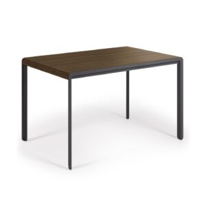LAFORMA Nadyria spisebord, m. tillægsplade - natur valnøddefiner og sort stål (120(160)x80)