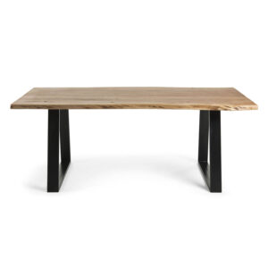 LAFORMA Sono spisebord, rektangulært - massivt natur akacietræ og sort metal (180x90)