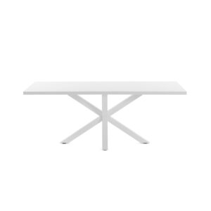 LAFORMA rektangulær Arya spisebord - hvid melamin og hvid stål (200x100)