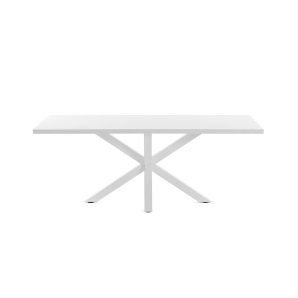 LAFORMA rektangulær Arya spisebord - hvid melamin og hvid stål (200x100)