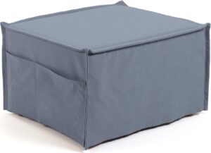 Lizzie, Puf seng, nordisk, stof by LaForma (H: 45 cm. B: 70 cm. L: 60 cm., Blå)