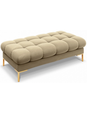 Mamaia puf til sofa i velour 133 x 62 cm - Guld/Beige