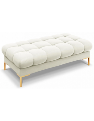 Mamaia puf til sofa i velour 133 x 62 cm - Guld/Lys beige