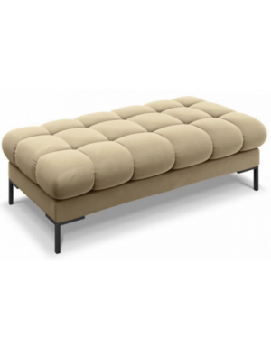 Mamaia puf til sofa i velour 133 x 62 cm - Sort/Beige