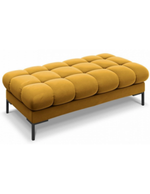 Mamaia puf til sofa i velour 133 x 62 cm - Sort/Gul