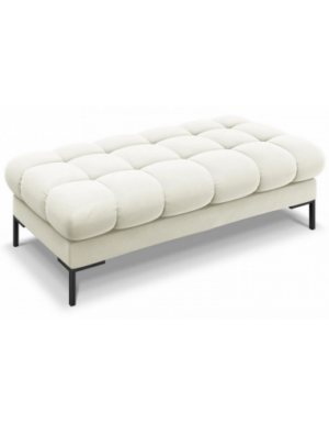 Mamaia puf til sofa i velour 133 x 62 cm - Sort/Lys beige