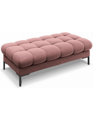 Mamaia puf til sofa i velour 133 x 62 cm - Sort/Pink