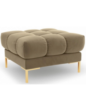 Mamaia puf til sofa i velour 60 x 60 cm - Guld/Beige