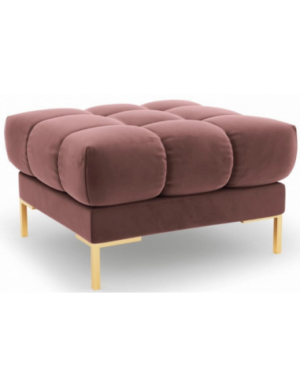 Mamaia puf til sofa i velour 60 x 60 cm - Guld/Pink