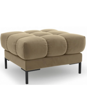 Mamaia puf til sofa i velour 60 x 60 cm - Sort/Beige