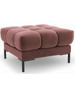 Mamaia puf til sofa i velour 60 x 60 cm - Sort/Pink