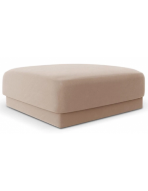 Miley puf til sofa i velour B85 x D85 cm - Cappucino