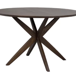 ROWICO Calverton spisebord, rund - brun egefinér og brun eg (Ø120)