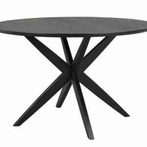 ROWICO Calverton spisebord, rund - sort egefiner og eg (Ø120)