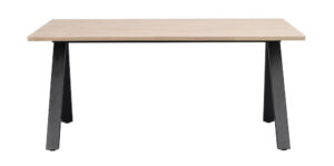 ROWICO Carradale spisebord, m. udtræk - hvidvasket eg og sort metal (170x100)