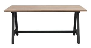 ROWICO Carradale spisebord, m. udtræk - natur eg og sort metal (170x100)