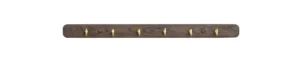 ROWICO Inverness knagerække, m. 6 knager - guld metal og brun eg (B:65)