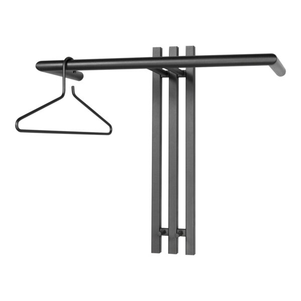 SPINDER DESIGN Senza knagerække, m. 2 knager og bøjlestang - sort stål