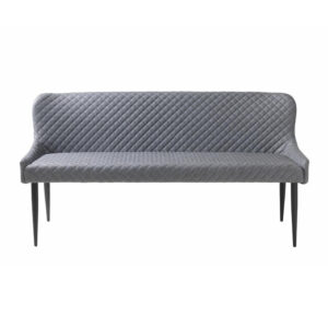 Summit sofabænk, rektangulær - grå PU og sort metal (160x60)