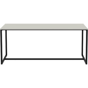 TENZO Lipp spisebord, rektangulær - cotton hvid MDF og sort metal (180x90)