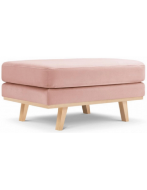 Tugela puf til sofa i bøgetræ og velour 86 x 60 cm - Bøg/Pink