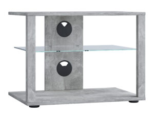 VCM NORDIC Folas M Hi-fi og TV-bord, m. 1 glashylde - grå træ (60x41)