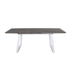VENTURE DESIGN Inca spisebord, m. butterflybordplade - grå MDF og hvid metal (160x85)
