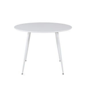 VENTURE DESIGN Plaza spisebord - hvid MDF og hvid metal (Ø100)