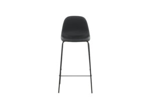 VENTURE DESIGN Polar barstol, m. ryglæn og fodstøtte - sort PU/polyester og sort stål