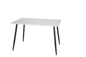 VENTURE DESIGN Polar spisebord, rektangulær - hvid MDF og sort stål (120x80)