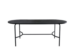 VENTURE DESIGN Skate spisebord, oval - sort finér og sort stål (200x90)