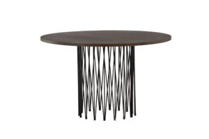 VENTURE DESIGN Stone spisebord, rund - mokka finér og sort stål (Ø120)