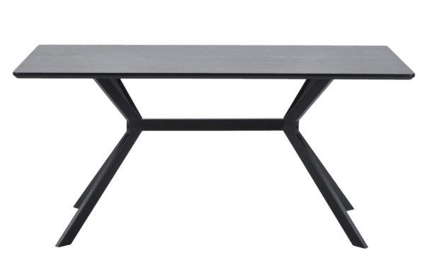 WOOOD EXCLUSIVE Bruno spisebord, rektangulært - sort MDF og stål (200x90)