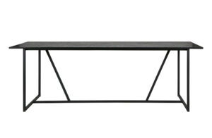 WOOOD EXCLUSIVE Silas spisebord, rektangulær - sort Blacknight børstet asketræ og metal (220x90)