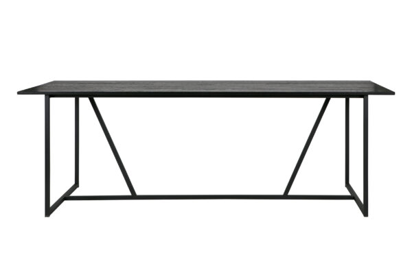 WOOOD EXCLUSIVE Silas spisebord, rektangulær - sort Blacknight børstet asketræ og metal (220x90)