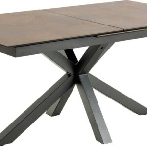 ACT NORDIC Heaven spisebord, m. 1 tillægsplade - rustbrun keramik|glas og sort stål (168/210x90)