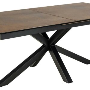 ACT NORDIC Heaven spisebord, m. 1 tillægsplade - rustbrun keramik|glas og sort stål (200/240x100)