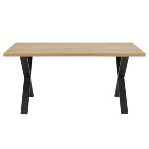 ACT NORDIC Wales spisebord - natur/sort vildegmelamin/metal, rektangulær (160x90)