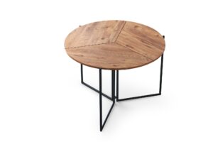 NORDVÄRK Yaprak spisebord, rund, foldbar - natur melamin og metal (Ø100)