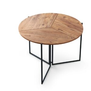 NORDVÄRK Yaprak spisebord, rund, foldbar - natur melamin og metal (Ø100)