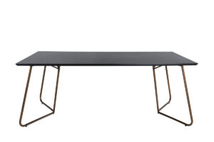 VENTURE DESIGN Pippi spisebord, rektangulær - sort finér og kobber stål (190x90)