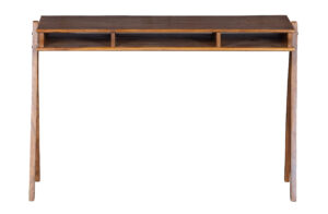 BEPUREHOME Collection skrivebord, m. 3 åbne rum - brun akacietræ (120x50)