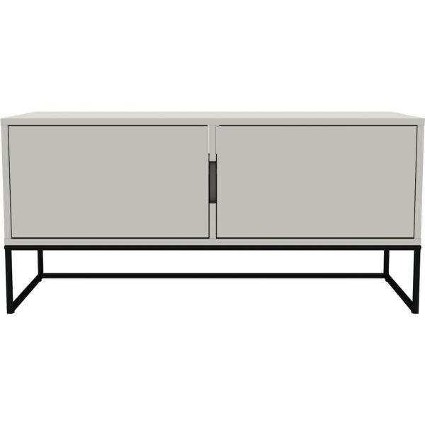 TENZO Lipp TV-bord, m. 2 låger og 2 hylder - cotton hvid spånplade og sort metal