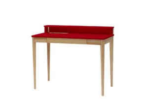 ASHME Skrivebord B 110 x D 56 x H 75cm - Asketræ/Rød